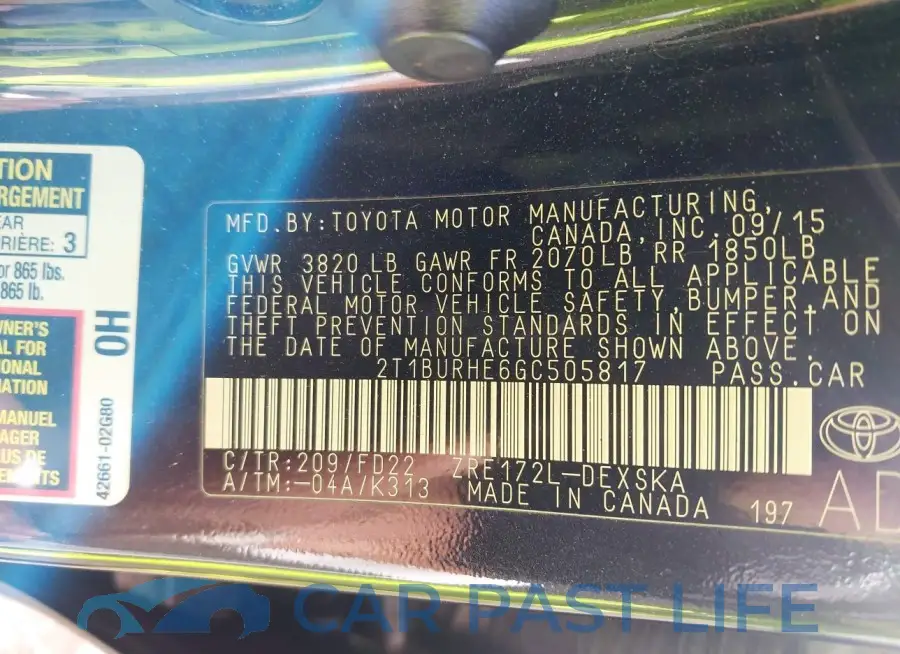 2T1BURHE6GC505817# 9