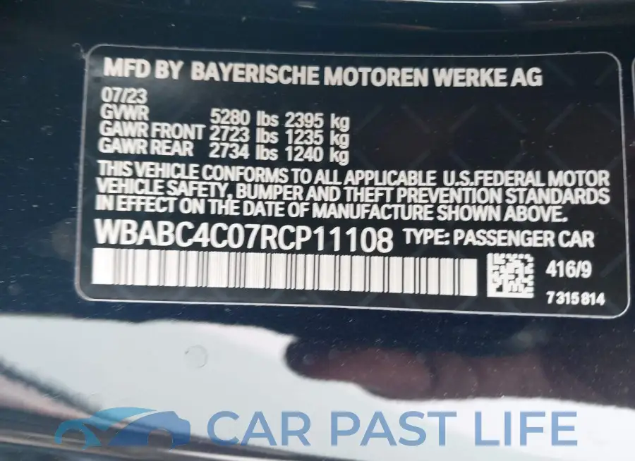 WBABC4C07RCP11108# 9