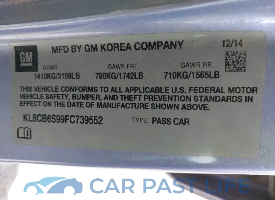 KL8CB6S99FC739552# 9