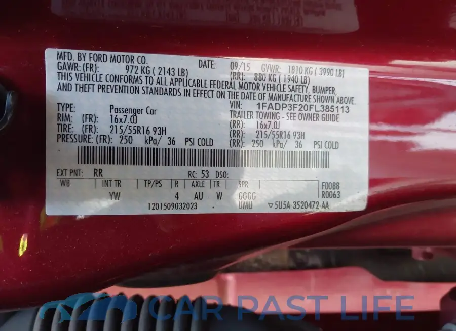 1FADP3F20FL385113# 9