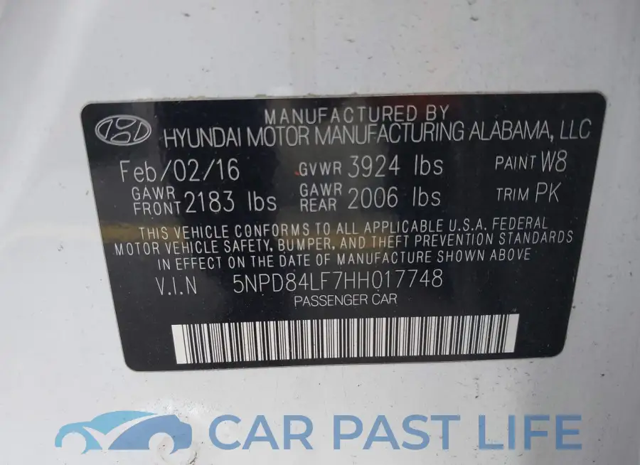 5NPD84LF7HH017748# 9
