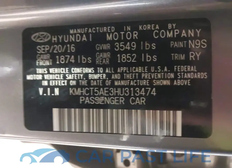 KMHCT5AE3HU313474# 9