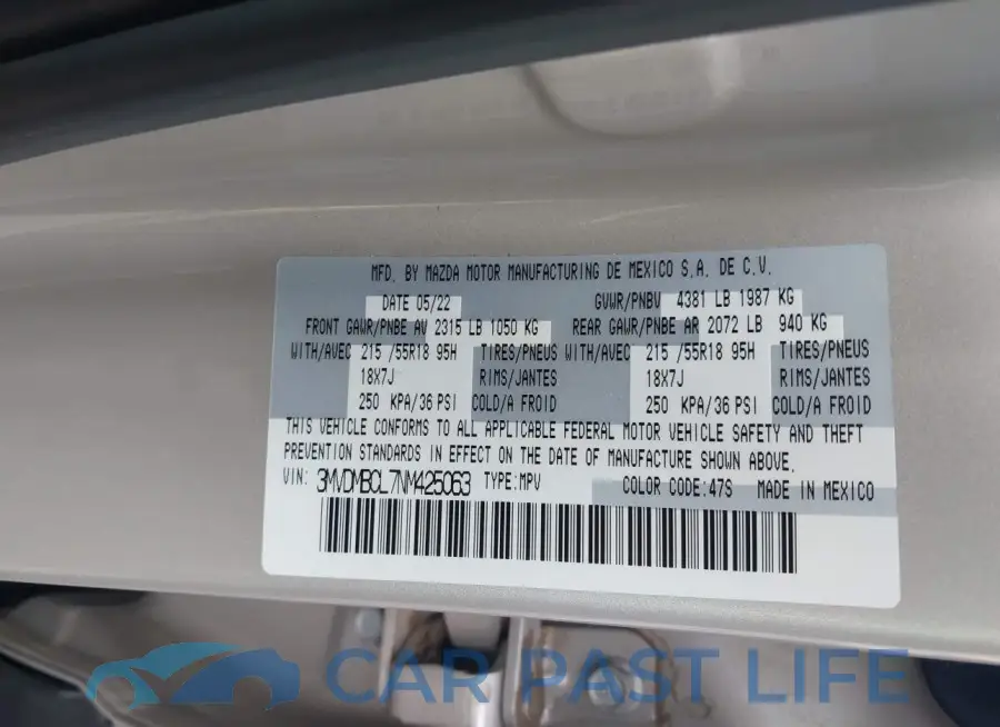 3MVDMBCL7NM425063# 9