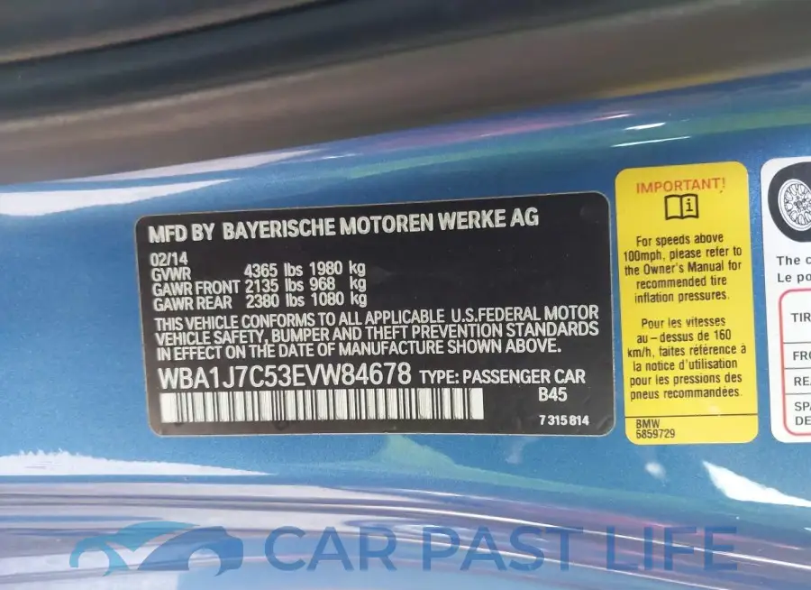 WBA1J7C53EVW84678# 9