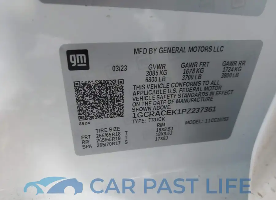 1GCRACEK1PZ237361# 9