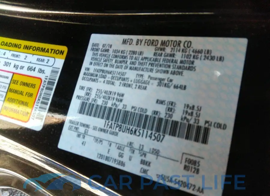 1FATP8UH6K5114507# 9