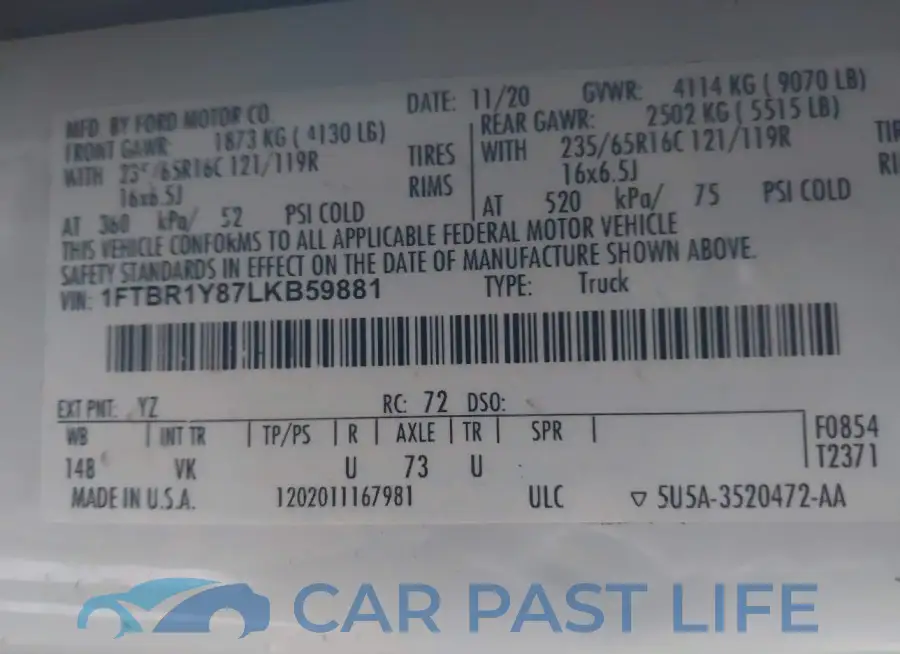 1FTBR1Y87LKB59881# 9