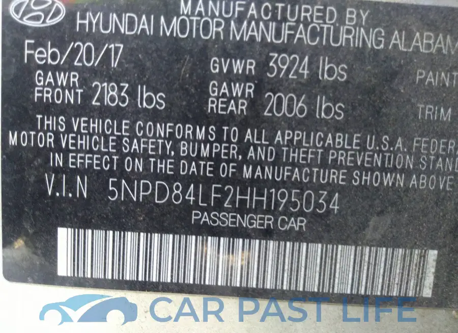 5NPD84LF2HH195034# 9