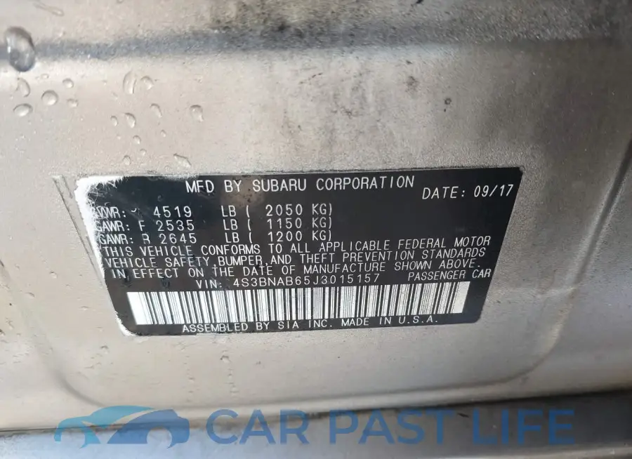 4S3BNAB65J3015157# 9