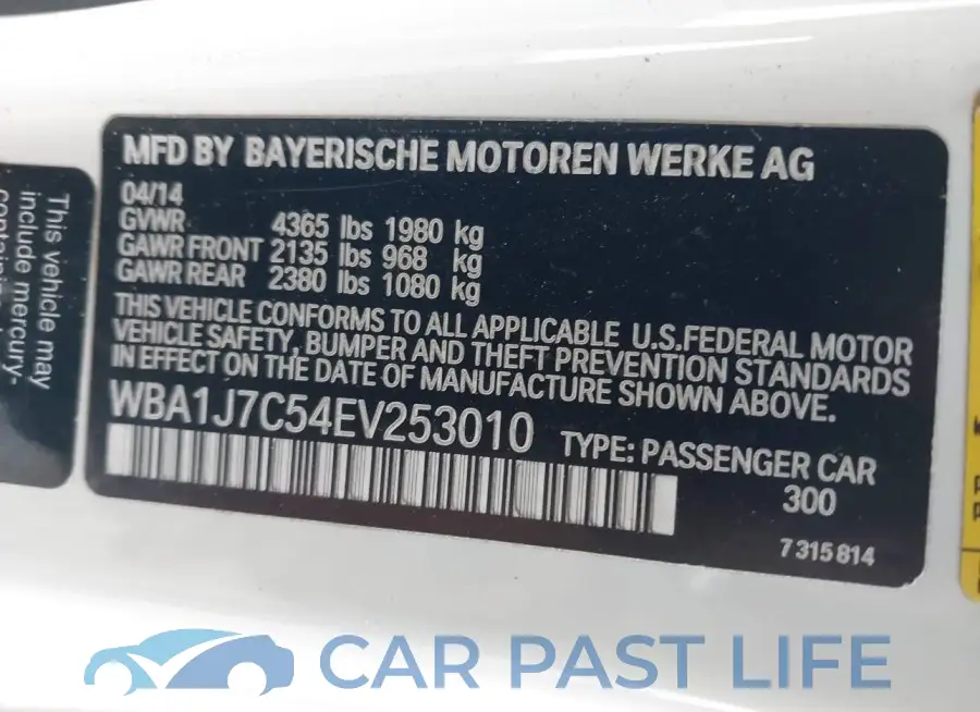 WBA1J7C54EV253010# 9