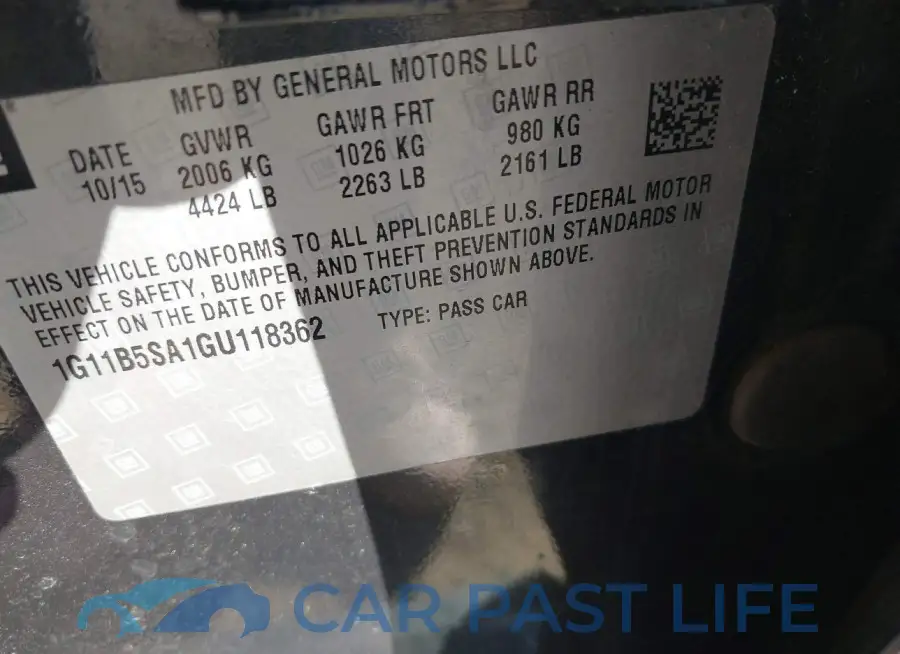 1G11B5SA1GU118362# 9