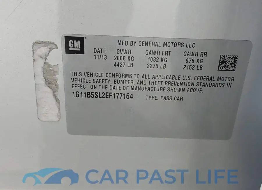 1G11B5SL2EF177164# 9