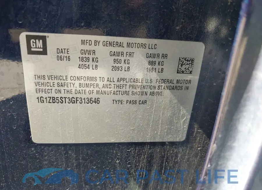 1G1ZB5ST3GF313646# 9