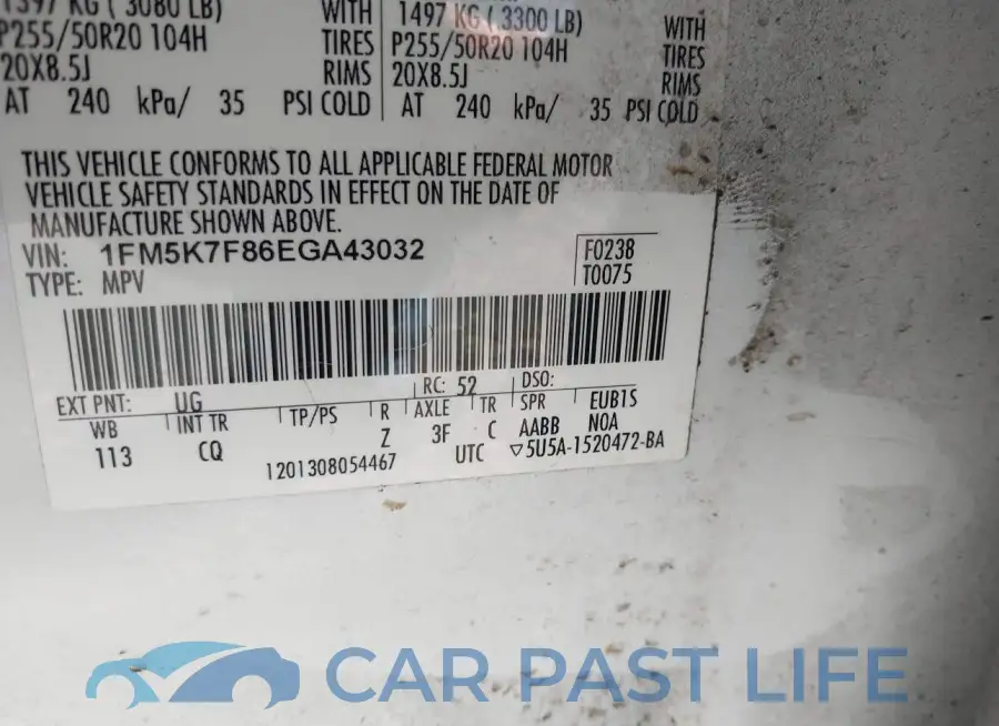 1FM5K7F86EGA43032# 9