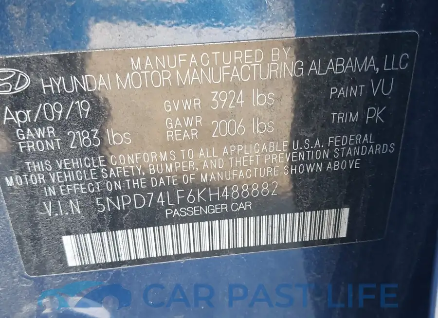 5NPD74LF6KH488882# 9