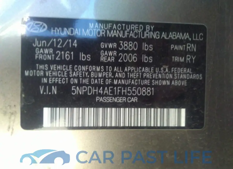 5NPDH4AE1FH550881# 9