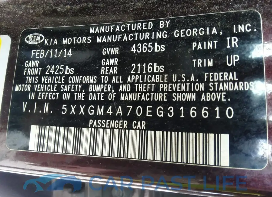 5XXGM4A70EG316610# 9