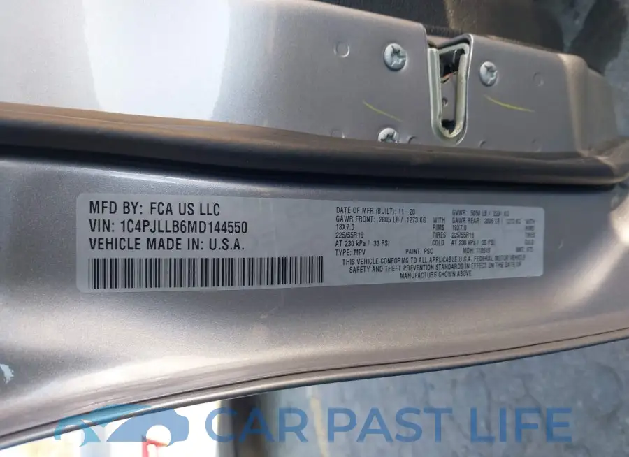 1C4PJLLB6MD144550# 9