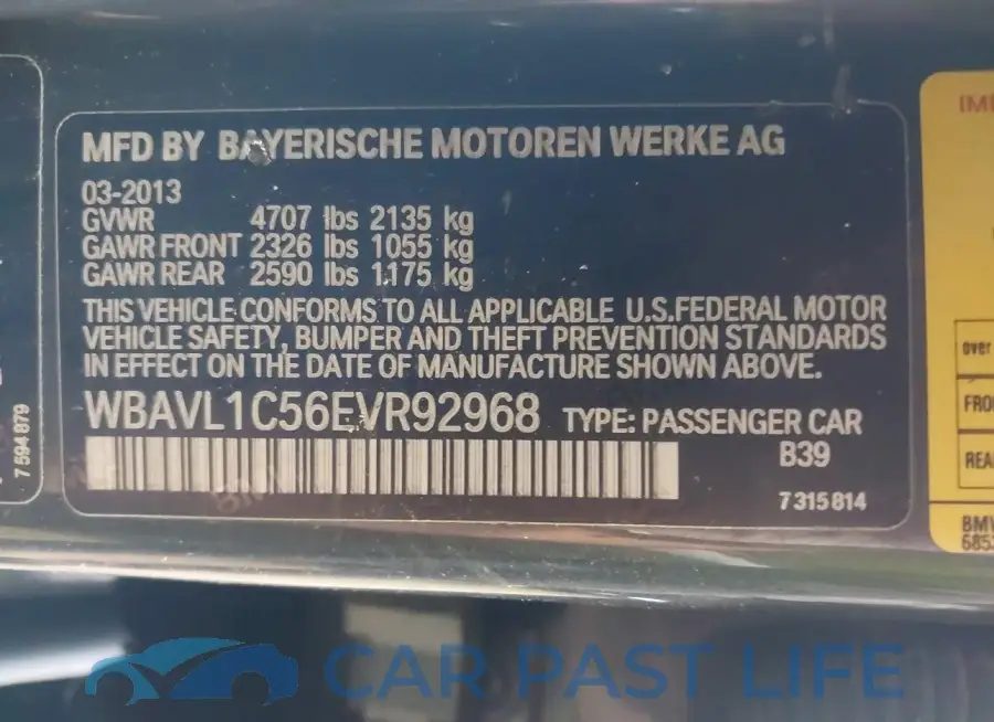 WBAVL1C56EVR92968# 9