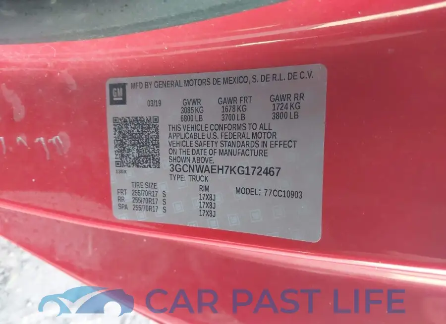 3GCNWAEH7KG172467# 9