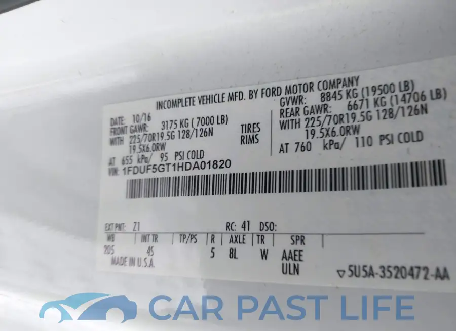 1FDUF5GT1HDA01820# 9