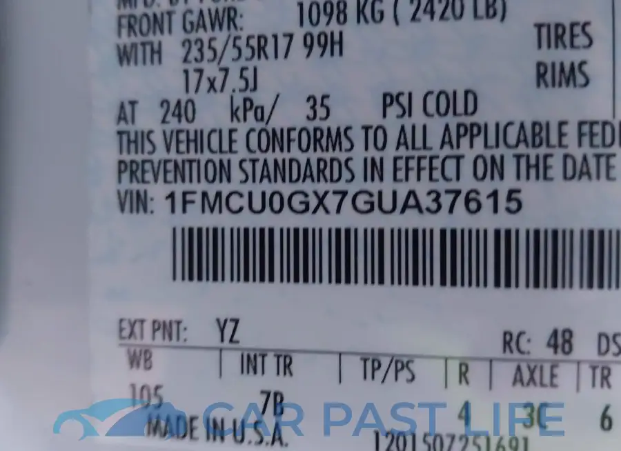1FMCU0GX7GUA37615# 9