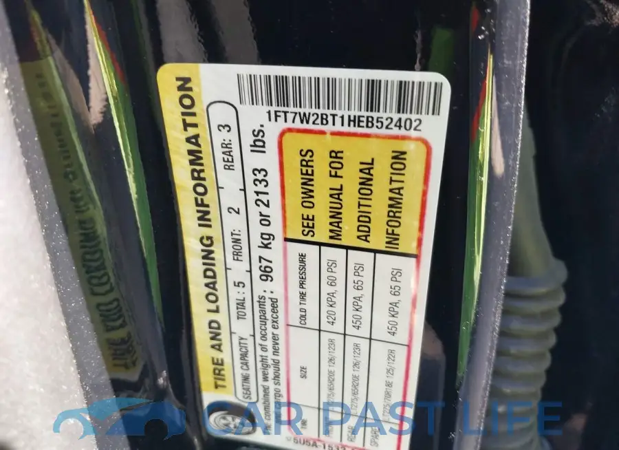 1FT7W2BT1HEB52402# 9