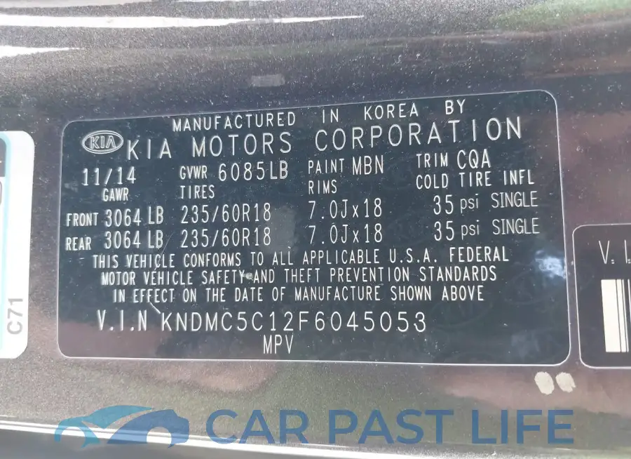 KNDMC5C12F6045053# 9