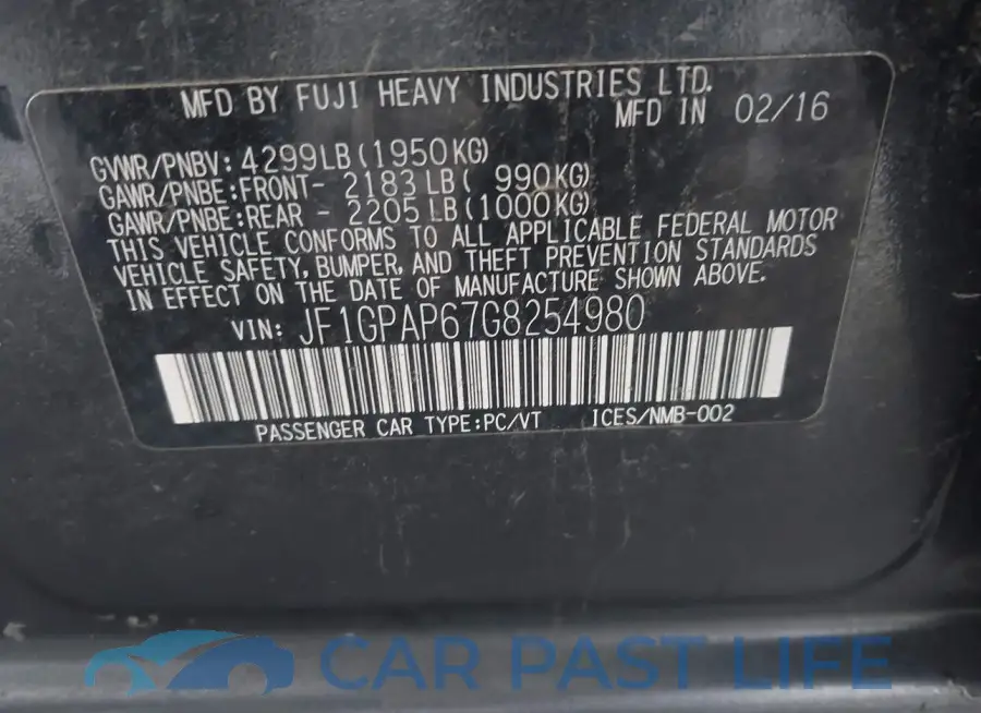 JF1GPAP67G8254980# 9