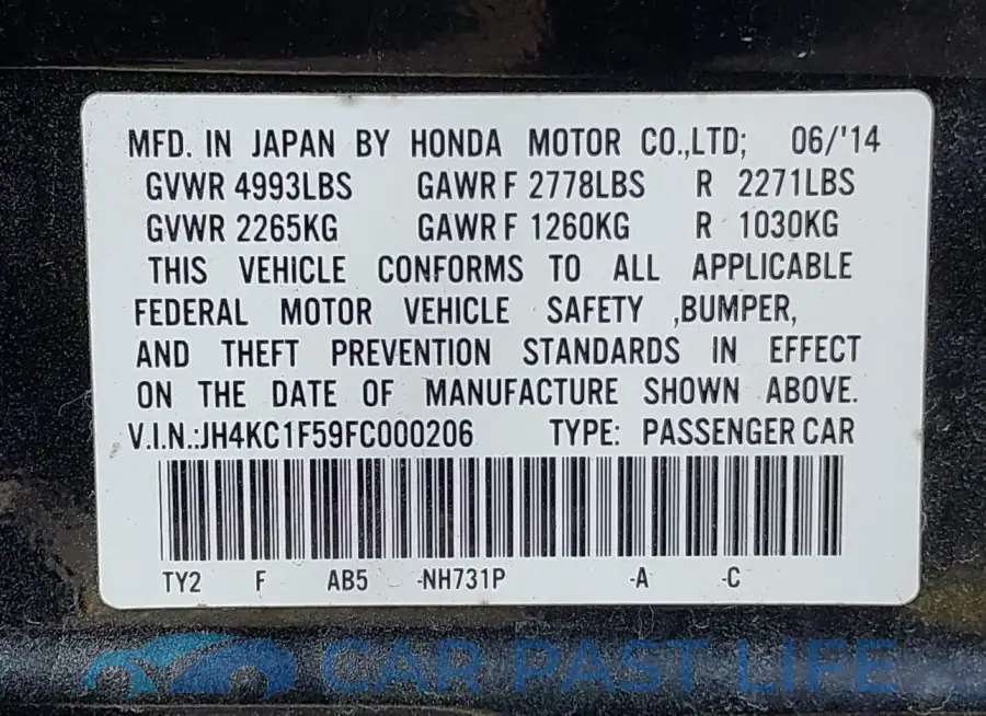 JH4KC1F59FC000206# 9