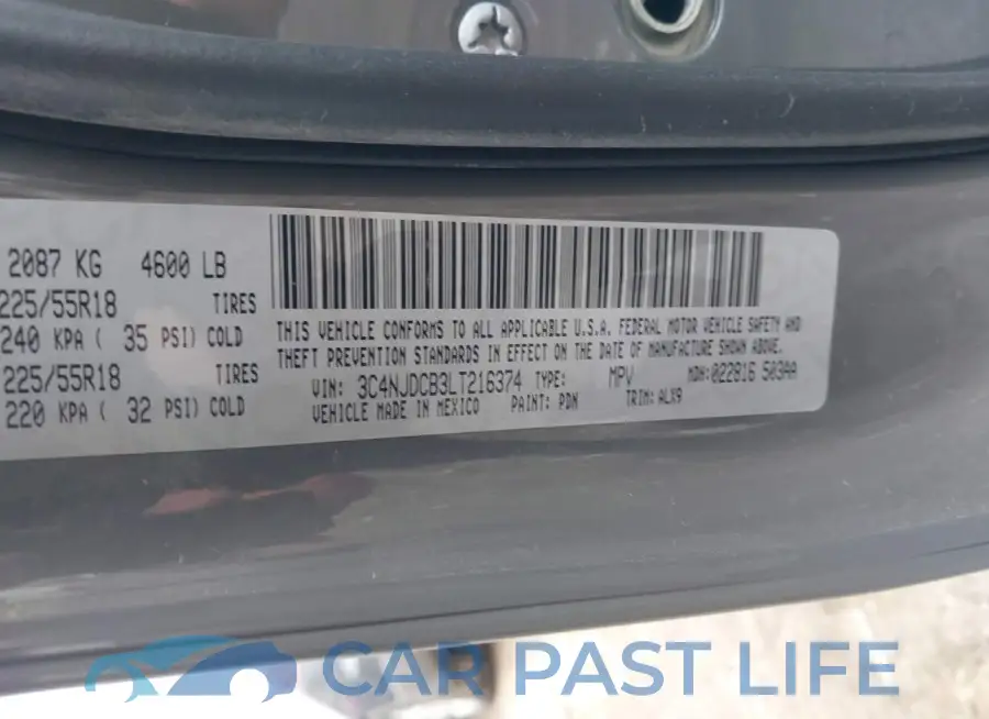 3C4NJDCB3LT216374# 9