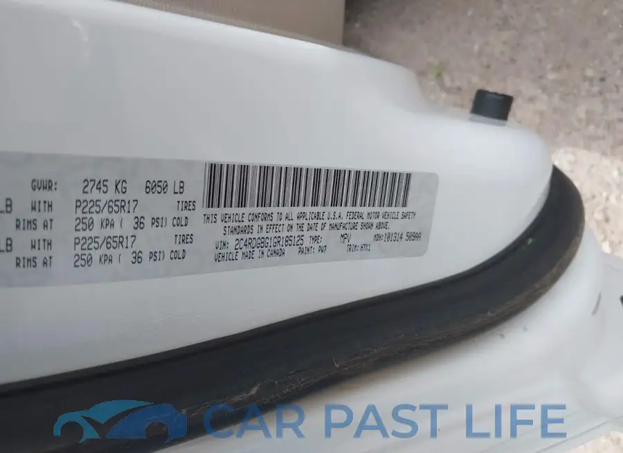 2C4RDGBG1GR185125# 9