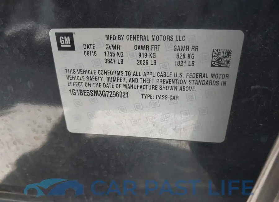 1G1BE5SM3G7296021# 9