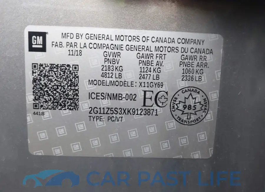 2G11Z5S3XK9123871# 9