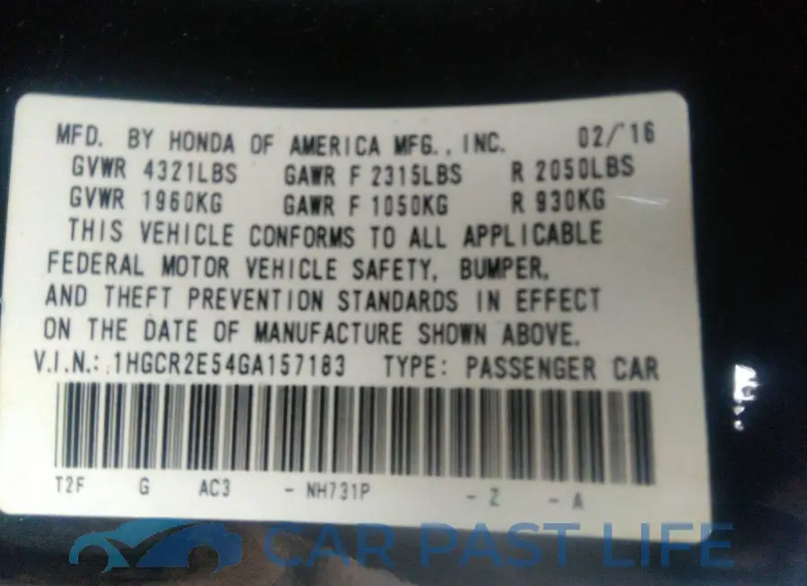 1HGCR2E54GA157183# 9