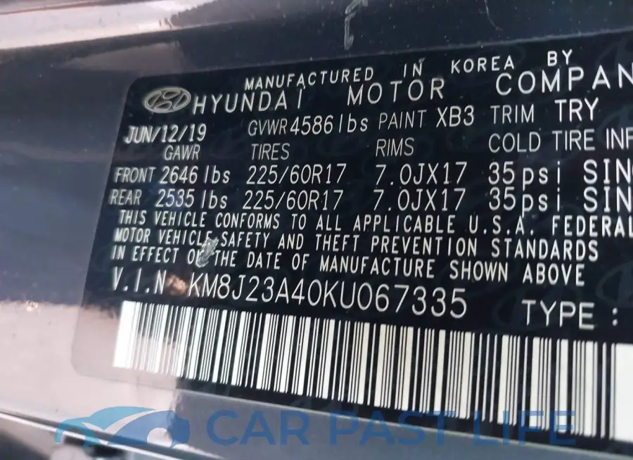 KM8J23A40KU067335# 9