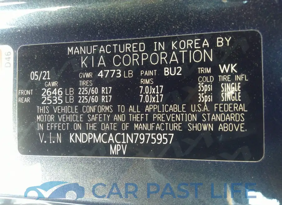 KNDPMCAC1N7975957# 9