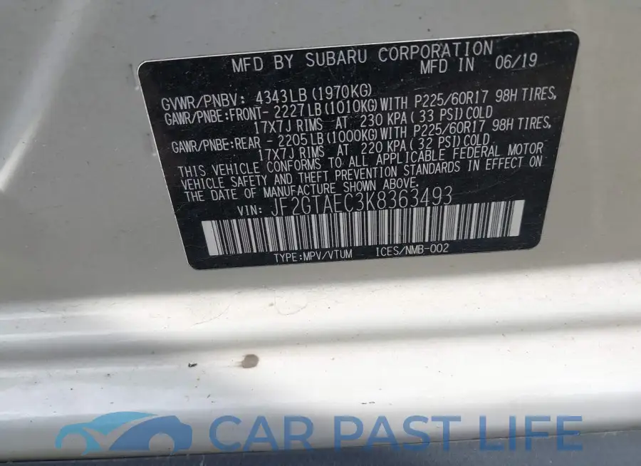 JF2GTAEC3K8363493# 9