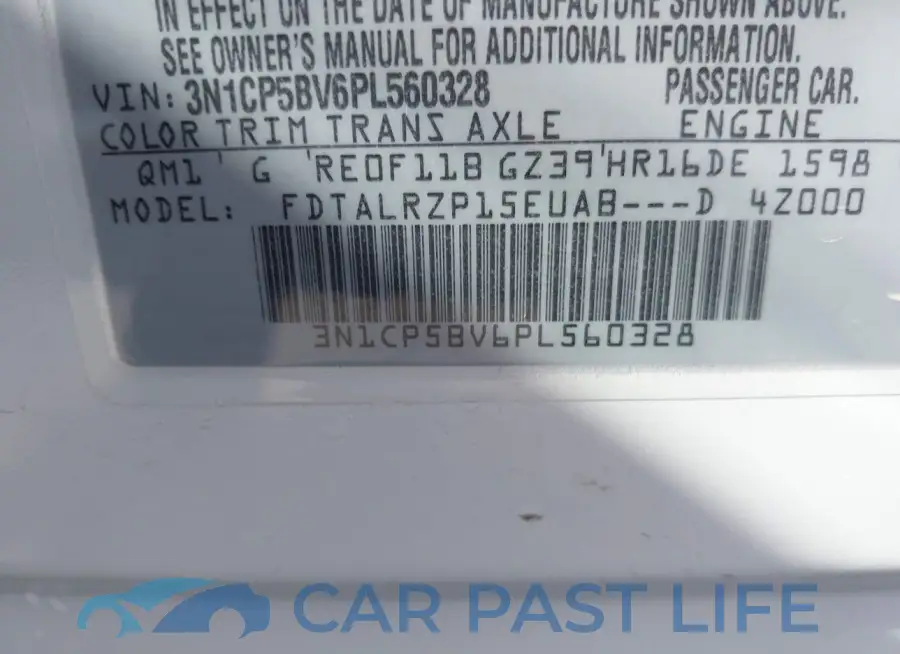 3N1CP5BV6PL560328# 9