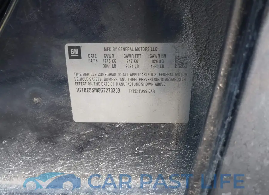 1G1BE5SM5G7270309# 9