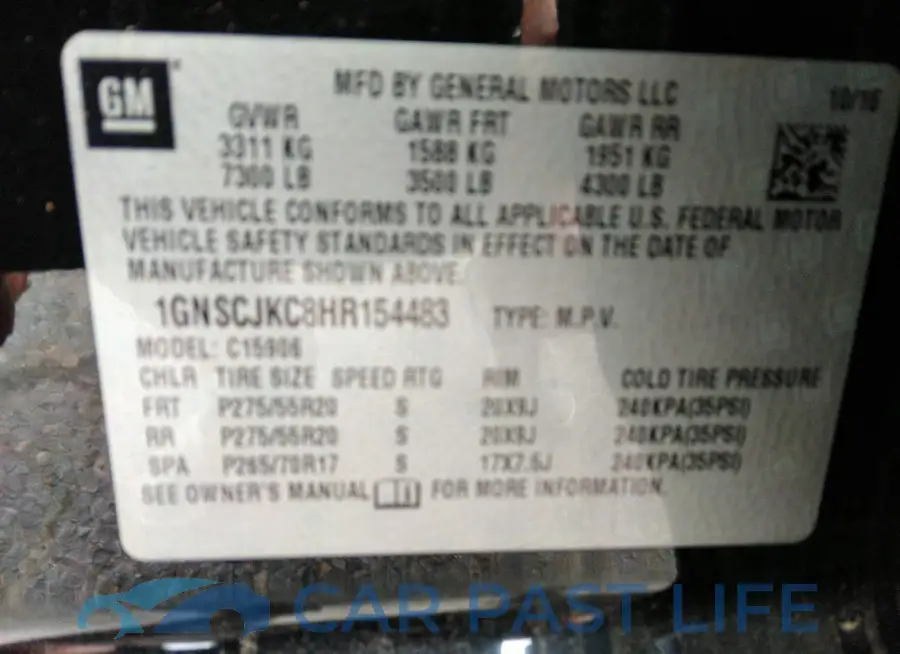 1GNSCJKC8HR154483# 9