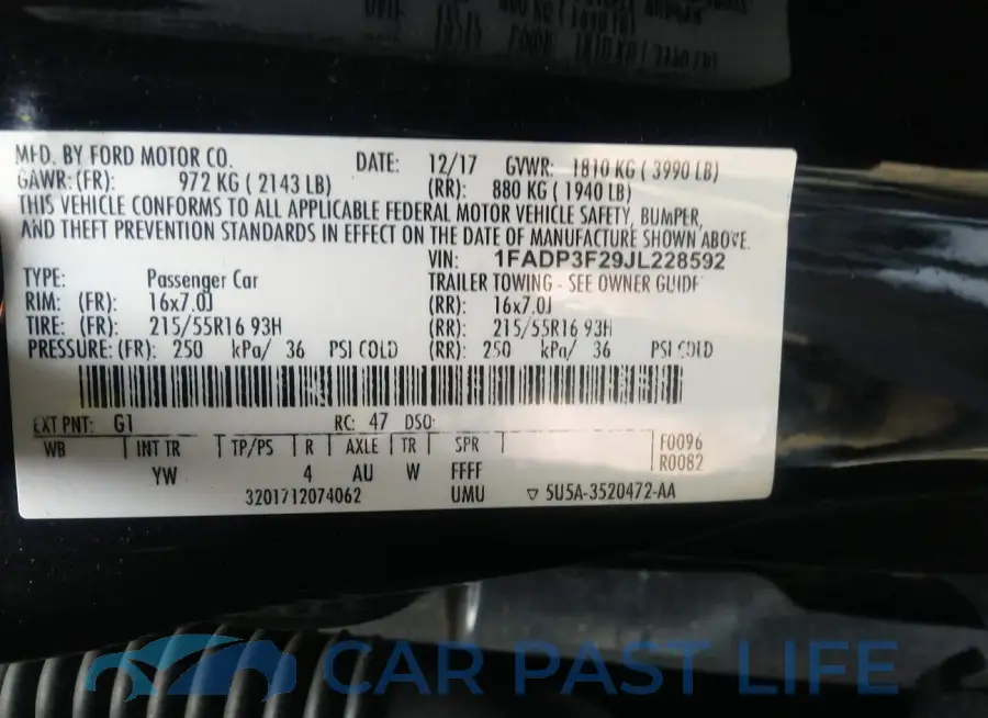 1FADP3F29JL228592# 9