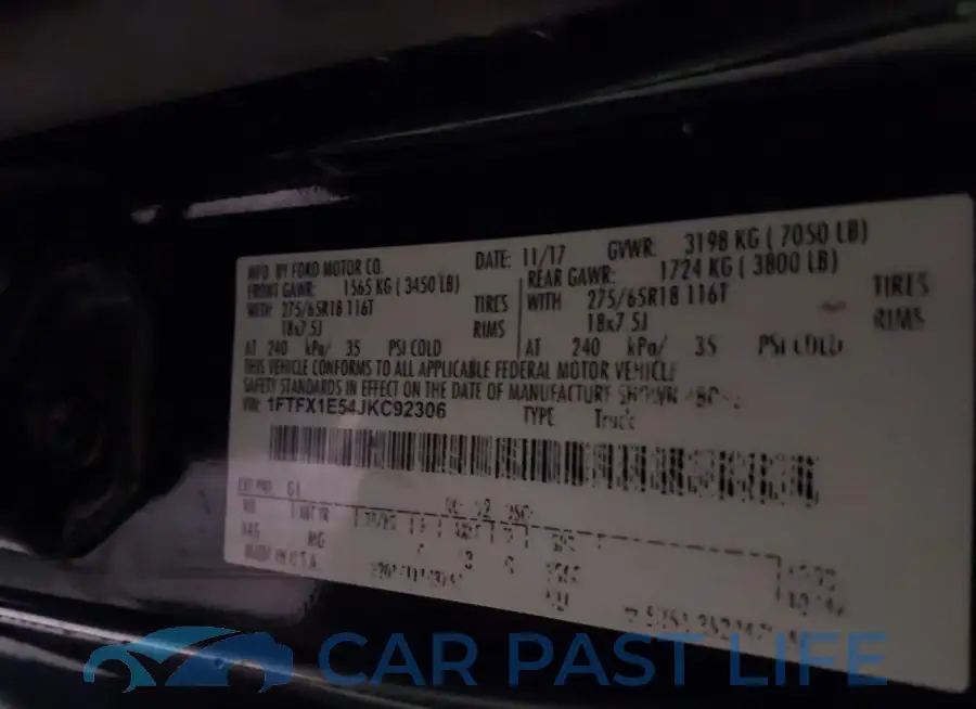 1FTFX1E54JKC92306# 9
