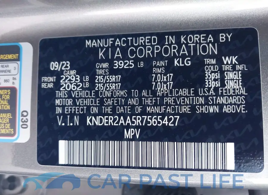 KNDER2AA5R7565427# 9