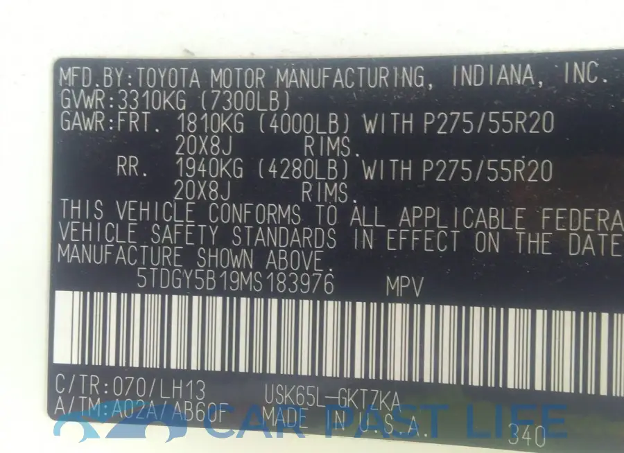 5TDGY5B19MS183976# 9