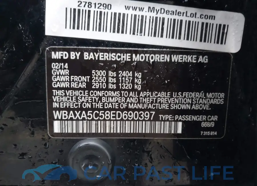 WBAXA5C58ED690397# 9