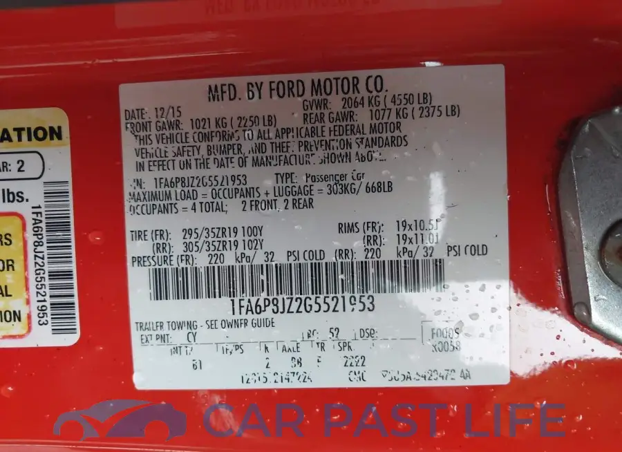 1FA6P8JZ2G5521953# 9