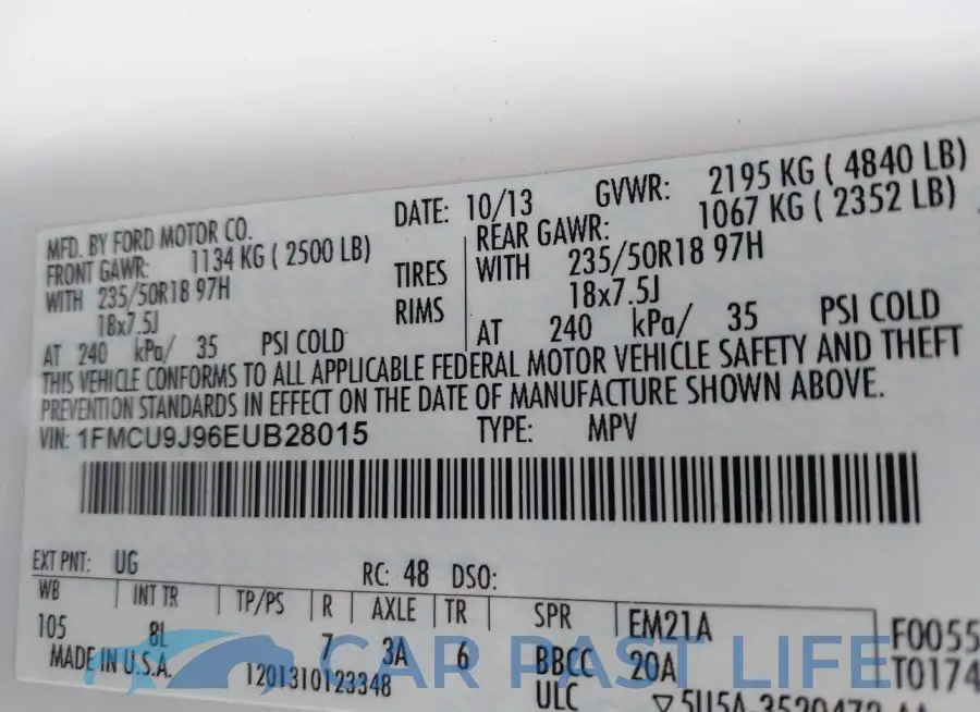 1FMCU9J96EUB28015# 9
