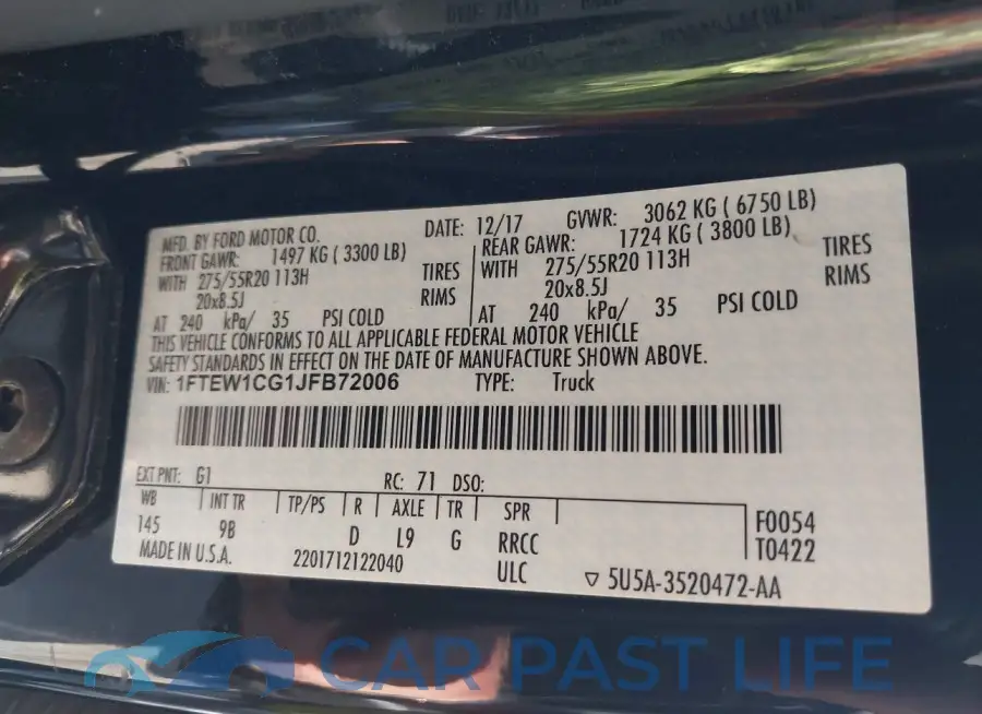 1FTEW1CG1JFB72006# 9