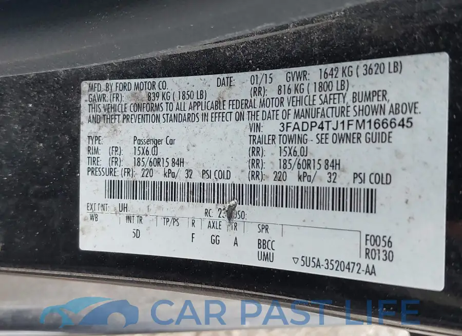 3FADP4TJ1FM166645# 9